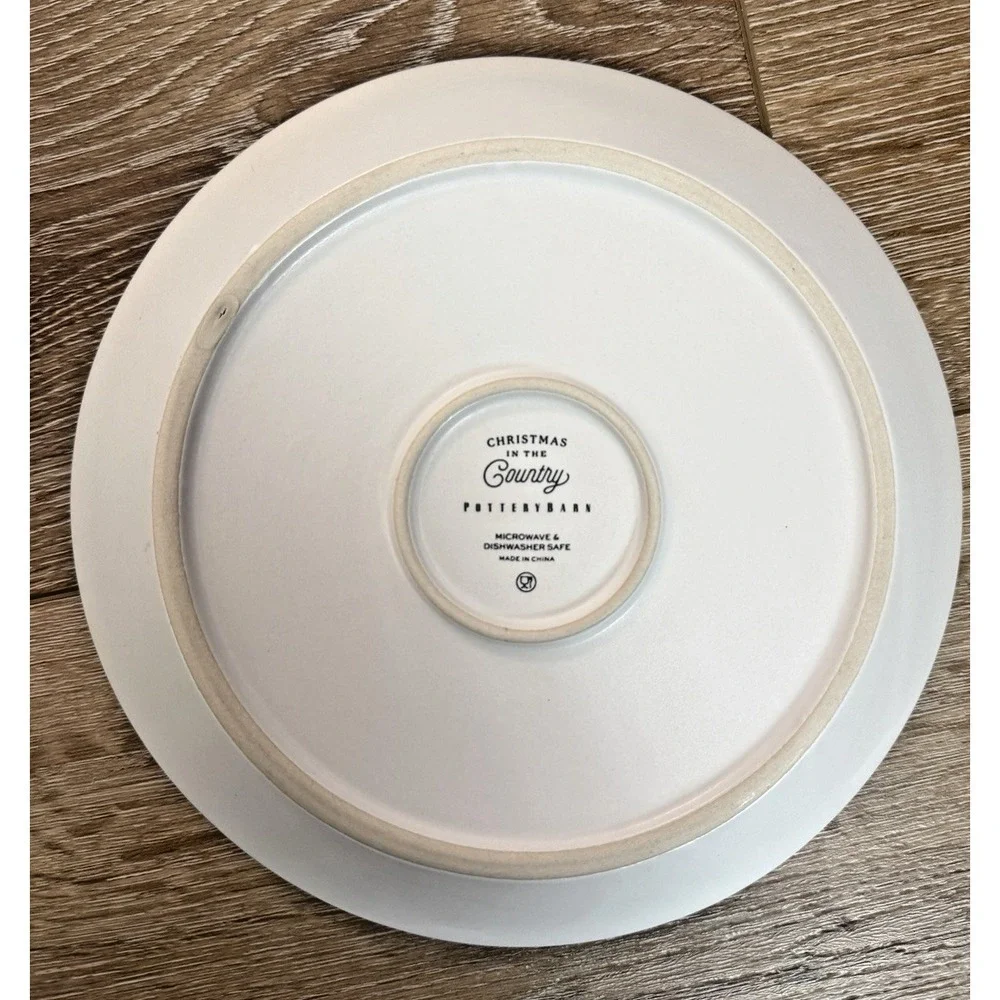 Pottery Barn Christmas in the Country Salad Plates Set 4 9